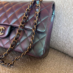 CHANEL Handbag 22P Iridescent Purple Caviar Quilted Medium Double Flap - Redeluxe