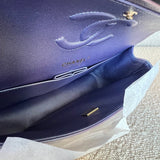 CHANEL Handbag 22P Iridescent Purple Caviar Quilted Medium Double Flap - Redeluxe