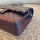 CHANEL Handbag 22P Iridescent Purple Caviar Quilted Medium Double Flap - Redeluxe