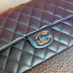 CHANEL Handbag 22P Iridescent Purple Caviar Quilted Medium Double Flap - Redeluxe