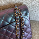 CHANEL Handbag 22P Iridescent Purple Caviar Quilted Medium Double Flap - Redeluxe
