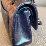 CHANEL Handbag 22P Iridescent Purple Caviar Quilted Medium Double Flap - Redeluxe