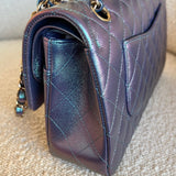 CHANEL Handbag 22P Iridescent Purple Caviar Quilted Medium Double Flap - Redeluxe