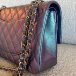 CHANEL Handbag 22P Iridescent Purple Caviar Quilted Medium Double Flap - Redeluxe