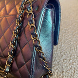 CHANEL Handbag 22P Iridescent Purple Caviar Quilted Medium Double Flap - Redeluxe