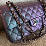 CHANEL Handbag 22P Iridescent Purple Caviar Quilted Medium Double Flap - Redeluxe