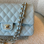 CHANEL Handbag 22P Light Blue Caviar Quilted Classic Flap Medium LGHW - Redeluxe