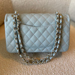 CHANEL Handbag 22P Light Blue Caviar Quilted Classic Flap Medium LGHW - Redeluxe