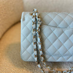 CHANEL Handbag 22P Light Blue Caviar Quilted Classic Flap Medium LGHW - Redeluxe