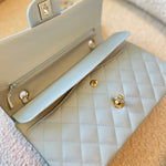 CHANEL Handbag 22P Light Blue Caviar Quilted Classic Flap Medium LGHW - Redeluxe
