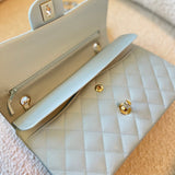 CHANEL Handbag 22P Light Blue Caviar Quilted Classic Flap Medium LGHW - Redeluxe