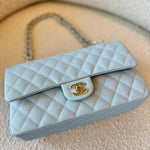 CHANEL Handbag 22P Light Blue Caviar Quilted Classic Flap Medium LGHW - Redeluxe