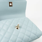 CHANEL Handbag 22P Light Blue Caviar Quilted Coco Handle Small LGHW - Redeluxe