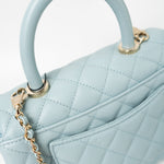 CHANEL Handbag 22P Light Blue Caviar Quilted Coco Handle Small LGHW - Redeluxe