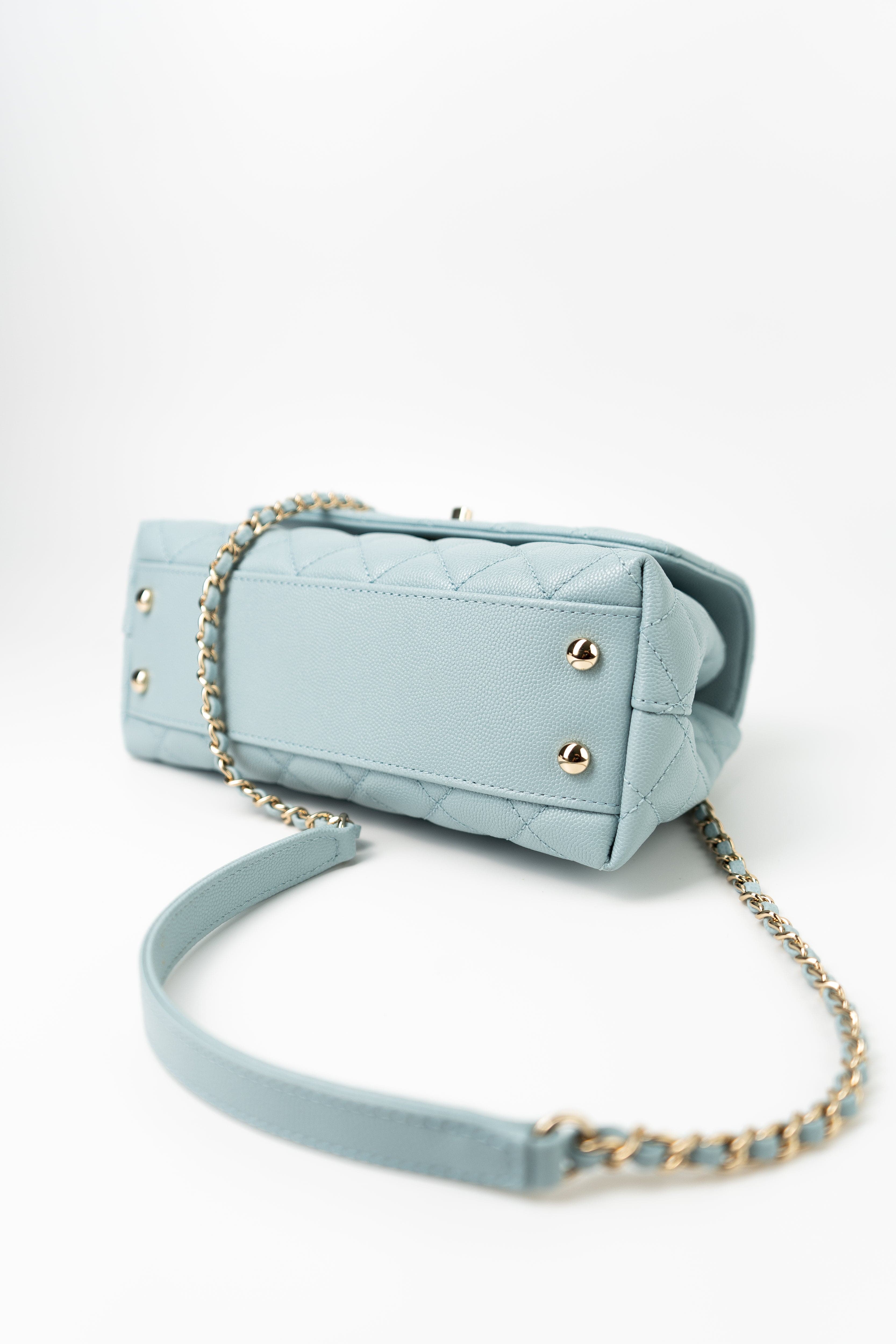 Buy Luxurious Light Blue Chanel Coco Handle Small LGHW
