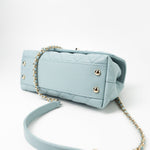 CHANEL Handbag 22P Light Blue Caviar Quilted Coco Handle Small LGHW - Redeluxe