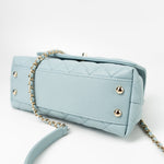 CHANEL Handbag 22P Light Blue Caviar Quilted Coco Handle Small LGHW - Redeluxe