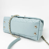 CHANEL Handbag 22P Light Blue Caviar Quilted Coco Handle Small LGHW - Redeluxe