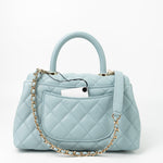 CHANEL Handbag 22P Light Blue Caviar Quilted Coco Handle Small LGHW - Redeluxe