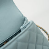 CHANEL Handbag 22P Light Blue Caviar Quilted Coco Handle Small LGHW - Redeluxe
