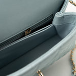 CHANEL Handbag 22P Light Blue Caviar Quilted Coco Handle Small LGHW - Redeluxe