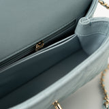 CHANEL Handbag 22P Light Blue Caviar Quilted Coco Handle Small LGHW - Redeluxe