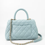 CHANEL Handbag 22P Light Blue Caviar Quilted Coco Handle Small LGHW - Redeluxe