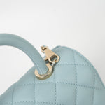 CHANEL Handbag 22P Light Blue Caviar Quilted Coco Handle Small LGHW - Redeluxe