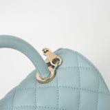 CHANEL Handbag 22P Light Blue Caviar Quilted Coco Handle Small LGHW - Redeluxe