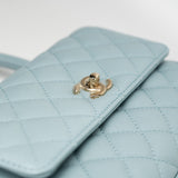 CHANEL Handbag 22P Light Blue Caviar Quilted Coco Handle Small LGHW - Redeluxe