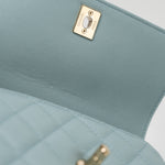CHANEL Handbag 22P Light Blue Caviar Quilted Coco Handle Small LGHW - Redeluxe