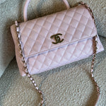 CHANEL Handbag 22P Light Pink Caviar Quilted Coco Handle Medium LGHW - Redeluxe