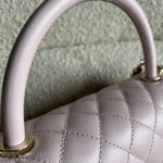 CHANEL Handbag 22P Light Pink Caviar Quilted Coco Handle Medium LGHW - Redeluxe