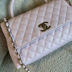 CHANEL Handbag 22P Light Pink Caviar Quilted Coco Handle Medium LGHW - Redeluxe