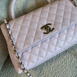 CHANEL Handbag 22P Light Pink Caviar Quilted Coco Handle Medium LGHW - Redeluxe