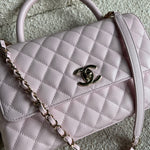 CHANEL Handbag 22P Light Pink Caviar Quilted Coco Handle Medium LGHW - Redeluxe