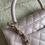 CHANEL Handbag 22P Light Pink Caviar Quilted Coco Handle Medium LGHW - Redeluxe