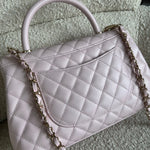 CHANEL Handbag 22P Light Pink Caviar Quilted Coco Handle Medium LGHW - Redeluxe