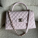CHANEL Handbag 22P Light Pink Caviar Quilted Coco Handle Medium LGHW - Redeluxe