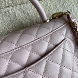 CHANEL Handbag 22P Light Pink Caviar Quilted Coco Handle Medium LGHW - Redeluxe