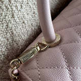 CHANEL Handbag 22P Light Pink Caviar Quilted Coco Handle Medium LGHW - Redeluxe