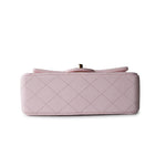 CHANEL Handbag 22P Light Pink Mini Top Handle Lambskin Quilted Light Gold Hardware - Redeluxe