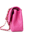 CHANEL Handbag 22P Pink Caviar Quilted Classic Flap Medium Light Gold Hardware - Redeluxe