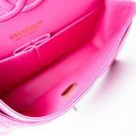 CHANEL Handbag 22P Pink Caviar Quilted Classic Flap Medium Light Gold Hardware - Redeluxe