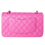 CHANEL Handbag 22P Pink Caviar Quilted Classic Flap Medium Light Gold Hardware - Redeluxe