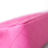 CHANEL Handbag 22P Pink Caviar Quilted Classic Flap Medium Light Gold Hardware - Redeluxe