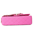 CHANEL Handbag 22P Pink Caviar Quilted Classic Flap Medium Light Gold Hardware - Redeluxe