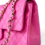 CHANEL Handbag 22P Pink Caviar Quilted Classic Flap Medium Light Gold Hardware - Redeluxe
