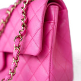 CHANEL Handbag 22P Pink Caviar Quilted Classic Flap Medium Light Gold Hardware - Redeluxe