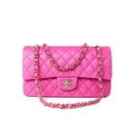 CHANEL Handbag 22P Pink Caviar Quilted Classic Flap Medium Light Gold Hardware - Redeluxe